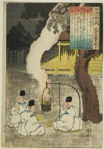 Onanatomi no Yoshinobu Ason, fra serien "One Funded Poems by One Funded Poets (Hyakunin Isshu no Uchi)" af Utagawa Kuniyoshi