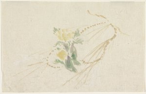 Gren med gule blomster af Utagawa Kuniyoshi