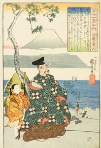 Digteren Yamabe no Akahito af Utagawa Kuniyoshi
