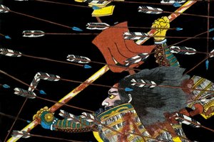 Slaget ved Shijō Nawate, ca. 1857 af Utagawa Kuniyoshi