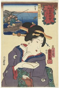 Søløver fra provinsen Matsumae Varme følelser for bjerg og hav (serietitel) Sankai medetai zue (serietitel på objekt) af Utagawa Kuniyoshi