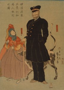 Amerikansk købmand slentrer i Yokohama, 1861