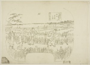 Nøgleblok til et tryk fra serien "Toto meisho" (Berømte udsigter over den østlige hovedstad) af Utagawa Sadahide