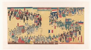 Optog af folk fra de fem lande Gokakoku jinbutsu gyoho no zu (titel på objekt) af Utagawa Sadahide