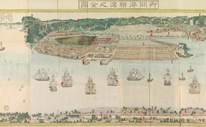 Panoramaudsigt over Yokohama, ca 1860.