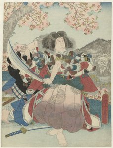 Nakamura Utaemon IV som Oniwakamaru i scenestykket 