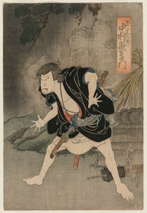 Nakamura Utaemon IV som Ono Sadakuro i 5. akt af Kanadehon Chushingura, Naka Theatre