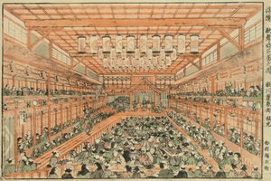 Perspektivbillede af et Kabuki-teater