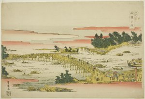 Eve people go Gow at Rokoku B Ridge (Rokoku Sekisho), fra serien ``English ght views of Edo (eight views of Edo)