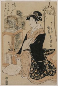 Hinazura fra Chōjiya fra serien Beauties as the Seven Komachi af Utagawa Toyokuni