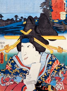 Portræt af Kabuki Theatre Act, Ukiyo kunsttryk af Utagawa Toyokuni (1769-1825) Hmm, Edo Perio d af Utagawa Toyokuni