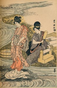 Vasketøj, c1800 af Utagawa Toyokuni