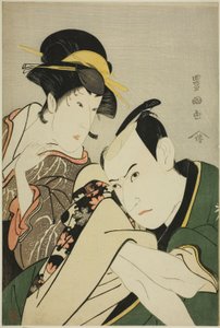 Ichikawa yaozoru tee road f Gen Takebes idé d fejring Kiyota roh tee vej og bølge af Utagawa Toyokuni I
