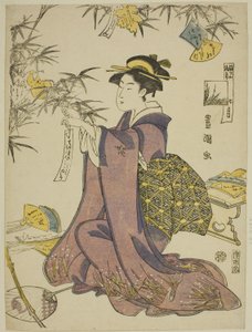 Den syvende måned (Shichi gatsu), fra serien "Fashionable Twelve Months (Furyu junikagetsu)" af Utagawa Toyokuni I