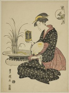 Den sjette måned (Roku gatsu), fra serien "Fashionable Twelve Months (Furyu junikagetsu)" af Utagawa Toyokuni I