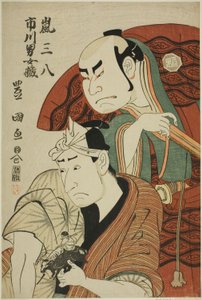 teac og rs arashi sampachi læge plan d ichikawa omezo læge af Utagawa Toyokuni I