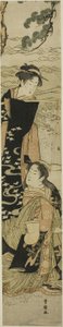 The sisters Matsukaze and Murasame on the shores of Suma af Utagawa Toyokuni I