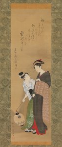 Kvinde og ledsager, ca. 1795. af Utagawa Toyokuni I