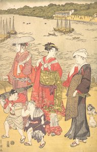 Kvinder ved Takanawa Beach, ca. 1790