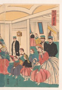 Udlændinge har det sjovt ved en banket af Utagawa Yoshikazu