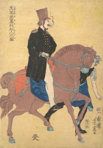 An American Drawn from Life, 1861 2. måned. af Utagawa Yoshitomi