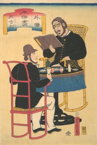 Englishmen Dining, 1. måned, 1861. af Utagawa Yoshitora