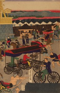 F ぉ Sælger nyt g Nihonbashi sæt c Jordtemperatur f og ophold. Toi Nihonbashi version Engelsk figur T teori ptykon af Utagawa Yoshitora