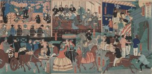 Udlændinge på tur til Yokohama af Utagawa Yoshitora