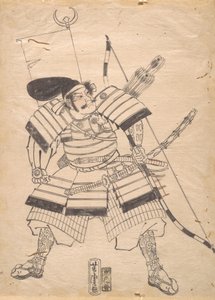 Forberedende tegning til et krigertryk, 1800-tallet. af Utagawa Yoshitora