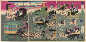 Tokyo Orai Car Zukushi af Utagawa Yoshitora