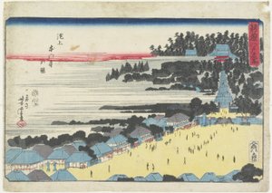 Udsigt over Hongan-ji-templet ved Ikegami af Utagawa Yoshitora