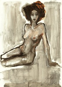 Liggende nøgenfigur af Ute Rathmann