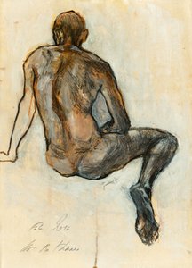 Studie af siddende mandlig figur