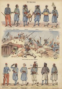 Turcos, kolonisoldater fra den franske hær (farve litho)