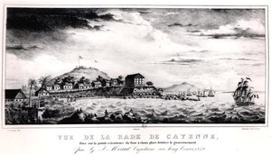 Udsigt over Cayenne Havn, Guyana af V. (after) Philippe
