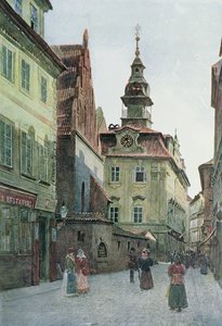Det jødiske rådhus, Prag, illustration fra 