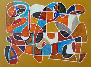 Fish In Wave, 2017 (akryl på lærred)