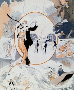 Dansescene, fra magasinet La Vie Parisienne, Frankrig af Vald