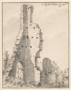 Ruinen af Eik en Duinen kirke ved Haag af Valentijn Klotz (attributed to)