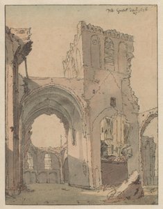 Ruinen af Grote Kerk ved Grave af Valentijn Klotz (attributed to)