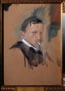 Selvportræt. Værk af Valentin Alexandrovich Serov (1865-1911), akvarel og gouache på papir af Valentin Aleksandrovich Serov