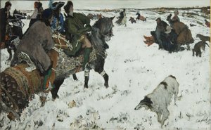 Peter I på jagt, 1902 af Valentin Aleksandrovich Serov