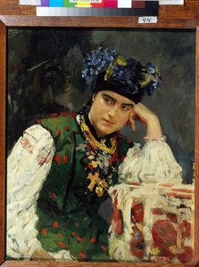 Portræt af Sofia Dragomirov (Sofia Mihailovna Dragomirov af Valentin Aleksandrovich Serov