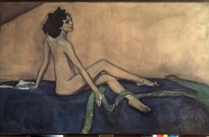 Portræt af ballerinaen Ida Rubinstein (1885-1960). Værk af Valentin Alexandrovich Serov (1865-1911), tempera og sort kridt på lærred af Valentin Aleksandrovich Serov