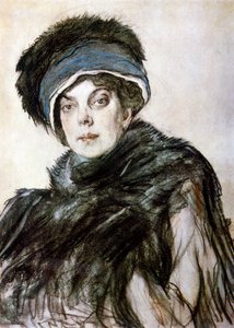 Portræt af prinsesse Olga Orlova af Valentin Aleksandrovich Serov