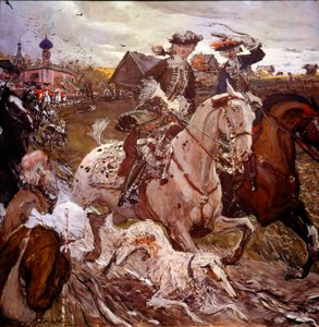 Prinsesse Elisabeth Petrovna (1709-1762) (fremtidige Elisabeth Iere af Rusland) og Peter II (1715-1730) på jagt Maleri af Valentine Alexandrovich Serov (1865-1911) af Valentin Aleksandrovich Serov