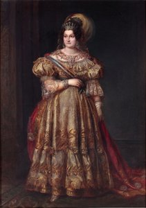 Marie Christine Ferdinande de Bourbon, Prinsesse Royal af de to Sicilier - Marie-Christine de Bourbon-Siciles (1806-1878) - Portræt af Maria Christina af de to Sicilier (1806-1878) af Carderera y Solano, Valentin (1796-1880) . Olie på lærred, størrelse: 10 af Valentin Carderera y Solano
