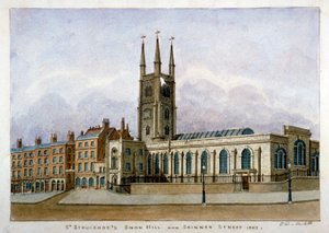Church of St Sepulchre, Snow Hill, City of London, 1802