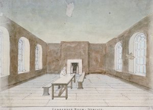 Interiør af det dømte værelse i Newgate Prison, Old Bailey, City of London, 1810