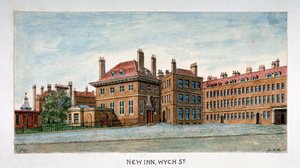 Udsigt over New Inn på Wych Street, Westminster, London, c1800